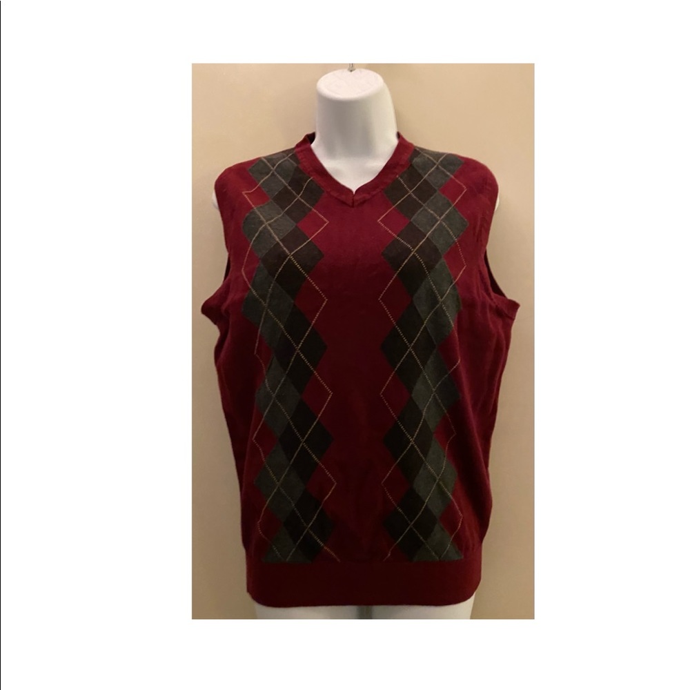Red Argyle Sweater Vest